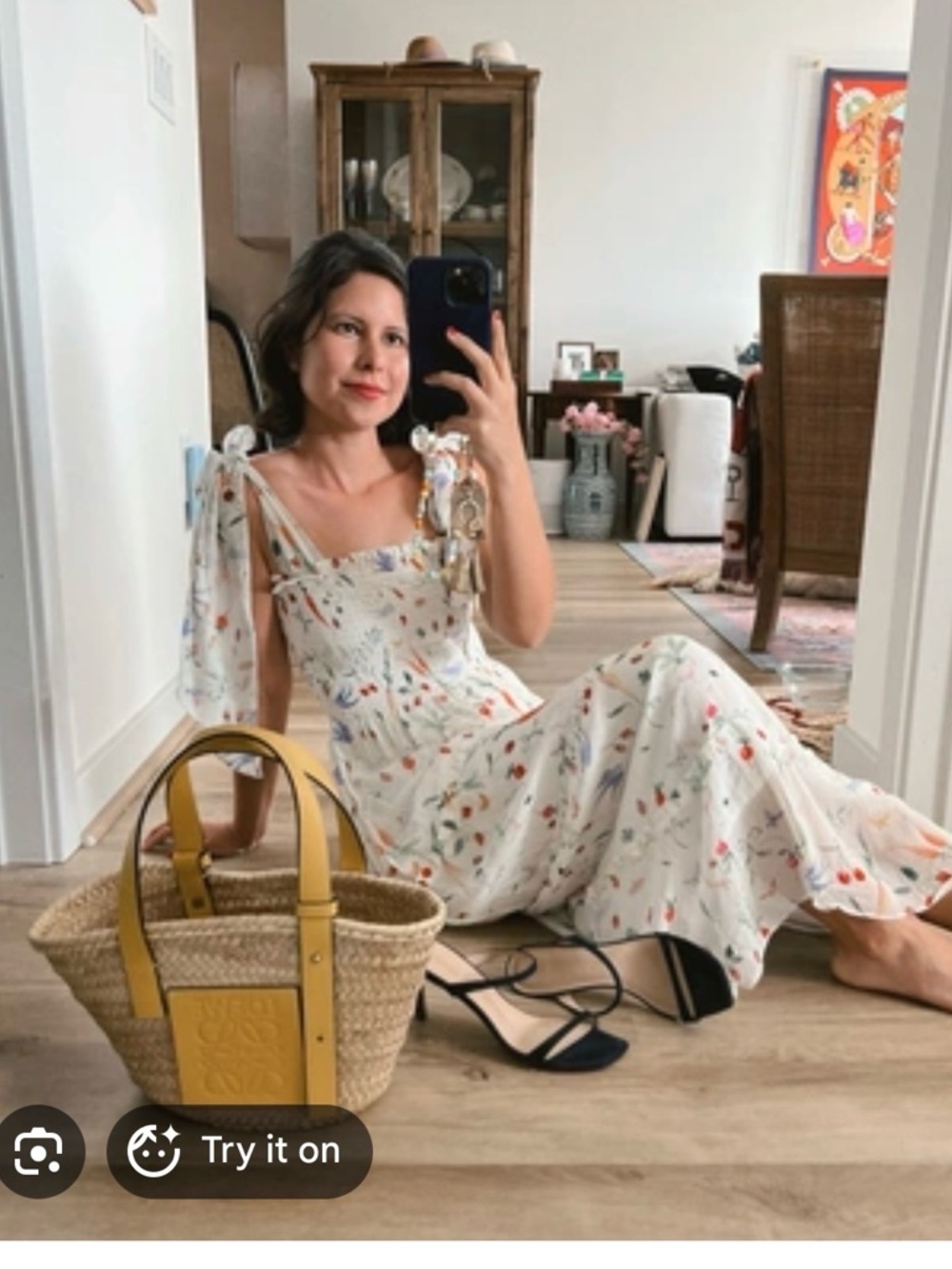 Hill House Ribbon Ellie Nap Dress Veggie Botanical